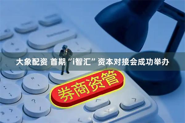 大象配资 首期“i智汇”资本对接会成功举办