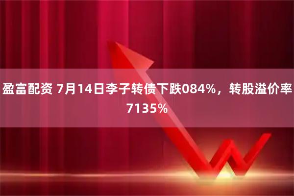 盈富配资 7月14日李子转债下跌084%,转股溢价率7135%